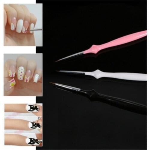 3 Pcs/Set Nail Liner Brush Set Handle Drawing Painting Pen UV Gel Acrylic Nail Pen Manicure Nail Art Tool