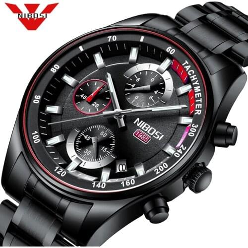 NIBOSI Men's Watch With Leather Strap