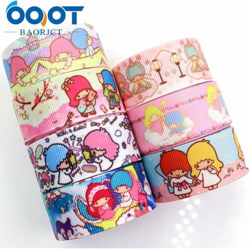 OOOT BAORJCT 176137,22mm 10yard Cartoon Ribbons Thermal transfer Printed grosgrain Wedding Accessories DIY handmade material