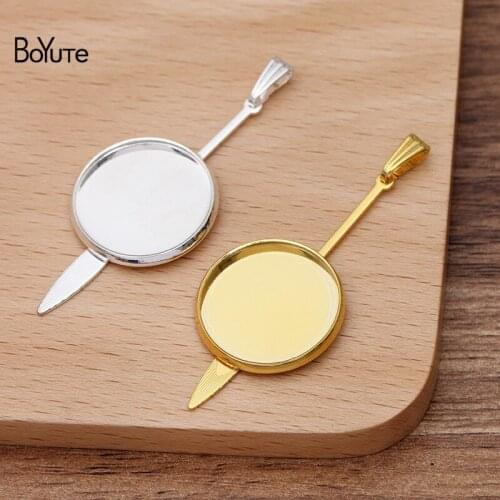 BoYuTe Custom Made (100 Pieces/Lot) Fit 20MM Cabochon Blank Pendant Base Tray Setting Diy Jewelry Accessories Handmade Materials