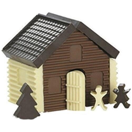 2PCS Christmas Cabin Silicone Mold Chocolate Candy Moulds Gingerbread House Fondant Mold Cake Decorating Tool