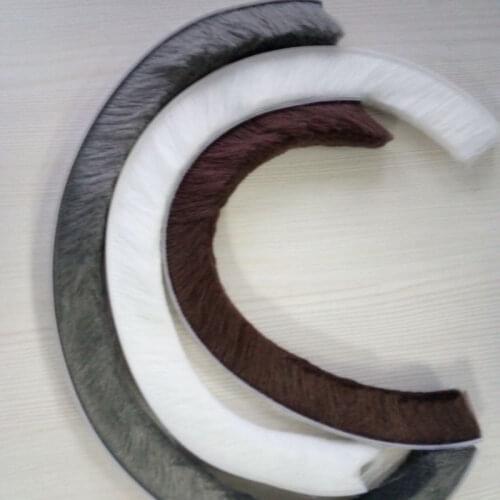 Fin Seal Brush Self-adhesive Weather Strip Felt Draught Excluder Sliding Window Door Brush Seal 9mm x 20mm White Brown Gray