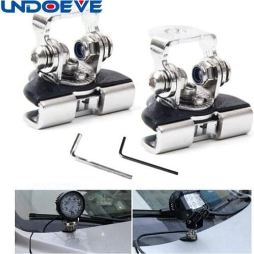 Undoeve 2PCS Universal Stainless Steel Led Work Light Bar Clamp Holder for Offroad SUV Truck Sedan Hatchback Wagon installing
