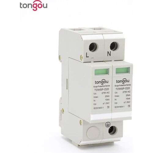 SPD 1P N 10KA~20KA D ~275VAC House Surge Protector Protection Protective Low-voltage Arrester Device