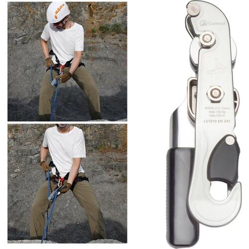 Assisted Rock Climbing Descender Rappelling Belay Equipment for Ropes 9-12mm