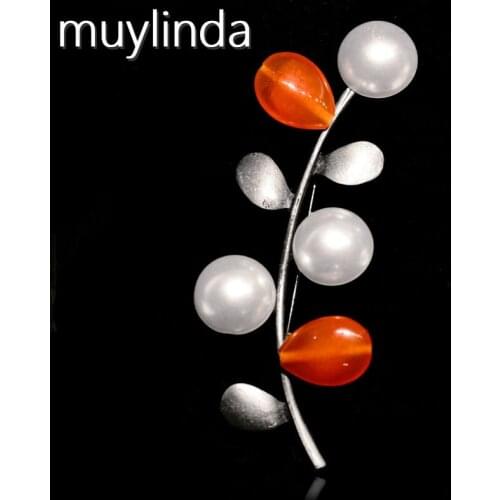 Muylinda For Women Costume Jewelry Brooch Best Gift Women Leaves Stone Brooch Vintage Scarf Clip Pins Brooches