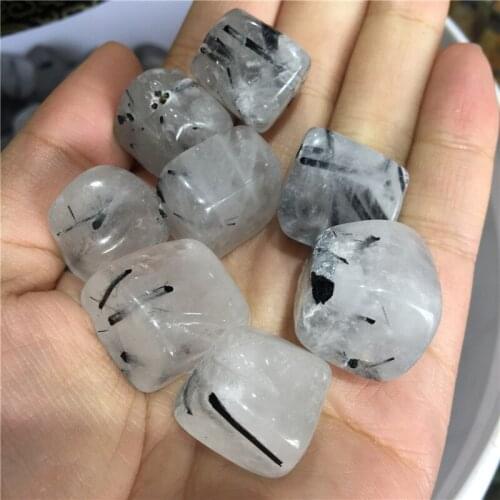 100g Natural Black hair crystal Stone Gravel fish tank decoration Home for gift