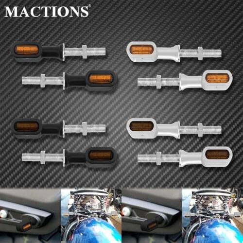 2XMotorcycle Rear Mini LED E Mark Turn Signal Light Running Indicator Lamp For Harley Sportster XL Bobber Chopper Cafe Racer