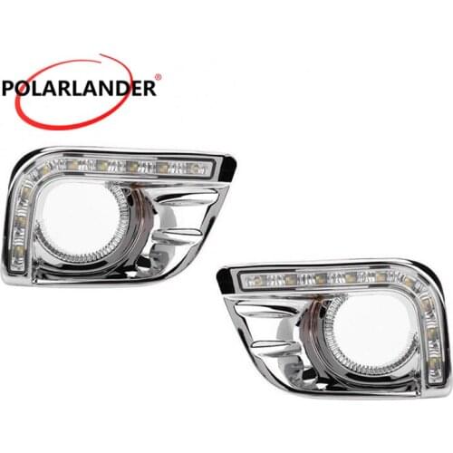 Car styling For Toyota Prado 2013-2014 Waterproof Black ABS Case 12V Car DRL LED Daytime Running Light
