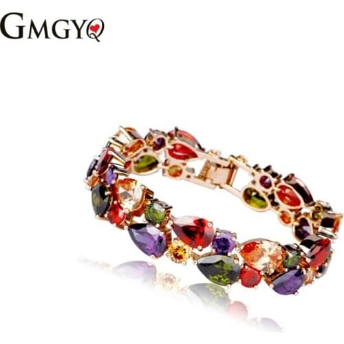 GMGYQ Brand Hot Selling Mona Lisa Multicolor Kristalglas Armband voor Vrouwen Goedkope Armband & Bangles Bruiloft Sieraden Gift