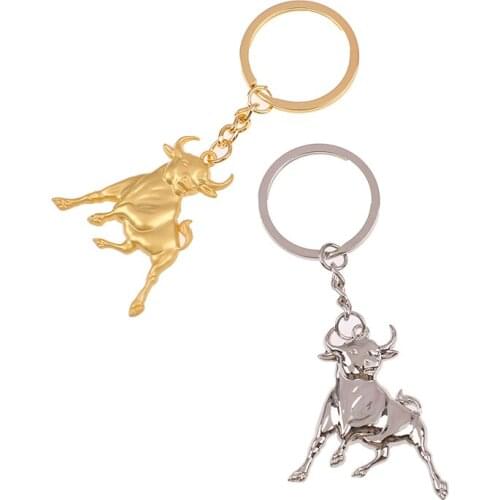 1PC Pendant Lucky Bull Keychain Gift Pendant Souvenir Ox Year Lucky Key Ring