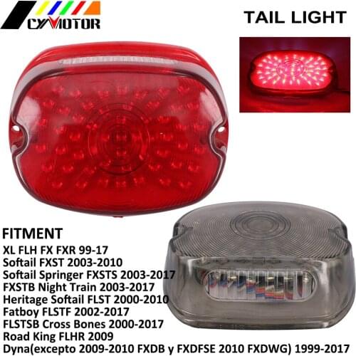 Smoke LED Lay down Led Tail Light Brake Stop Rear Turn Indicator Signal Light Lamp Taillight Lay Down For Harley Softail Dyna