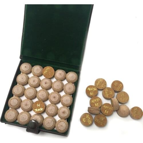 Freepost 25pcs/lot Original First Class Taiwan 13.5mm Billiards Pool cue tips M/H pigskin leather cue tips Billiards supplies