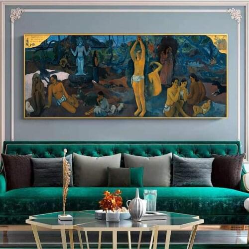 Famous Paintings By Gauguin Where Do We Come From Canvas Painting Posters and Prints Wall Art Picture for Living Room Home Decor