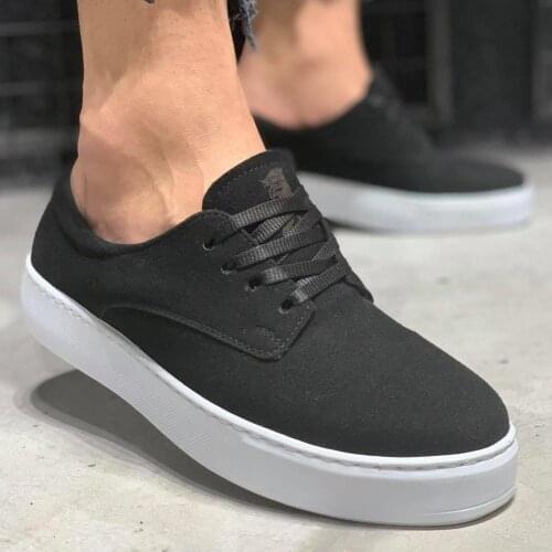 Knack Günlük Ayakkabı 077 Siyah Süet (Beyaz Taban) Nefes Alan Yazlık Yeni Nesil Tüm Kıyafetlere Uygundur Türk Malı Ucuz