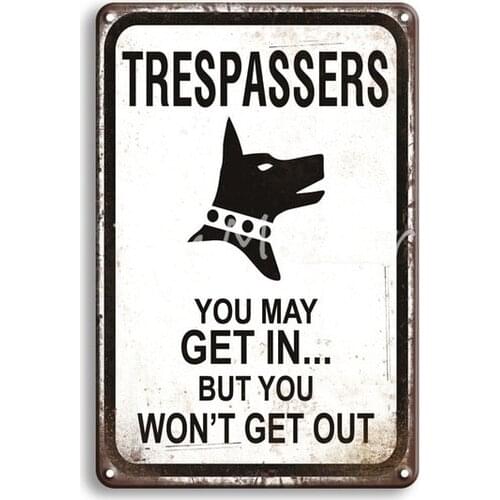 ALCOHOL WHISKEY Metal Wall Art Decor Tin Sign Shabby Chic WARNING NO TRESPASSING Metal Signs pub Cafeteria Farmhouse Home Decor