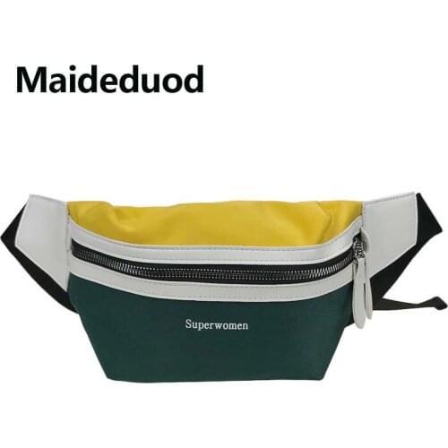 Maideduod FashionWomen waist Bag Irregular Splice Money Phone Belt Bag Quality Leather Bum Hip Bag chest shoulder bag Fanny Pack