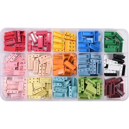 Enamel Tila Tile Beads Kit Bohemia Rainbow Tile Bracelet Beads Accessories for Woman DIY Jewelry Making