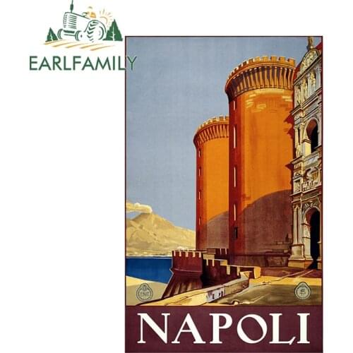 EARLFAMILY 13cm x 8.2cm for Napoli Italy Personality Car Sticker Waterproof Scratch-Proof Decal Motorcycle RV Graffiti Graphics