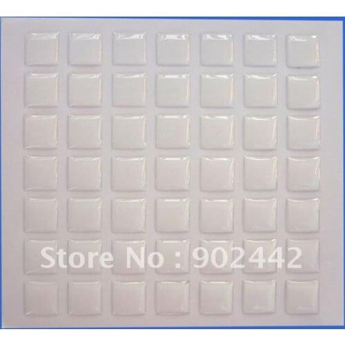 Free Shipping 2000 pcs/lot 20 mm Square Clear Adhesive Epoxy Resin Sticker used for DIY jewelry crafts