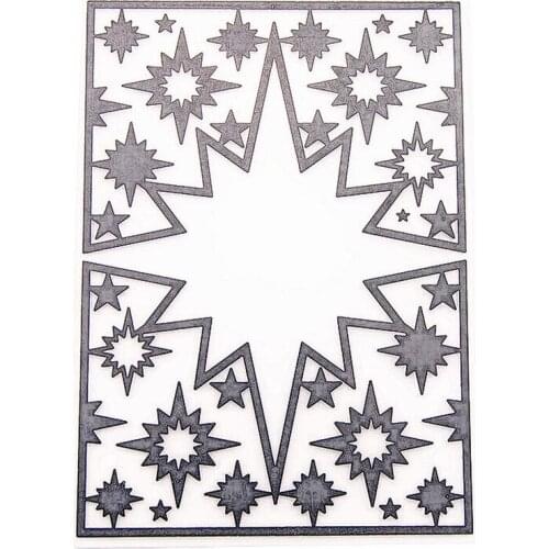 NEW Easter Magical stars Embossing folders Plastic For Scrapbooking DIY Template Fondant Cake Photo Album Card Making