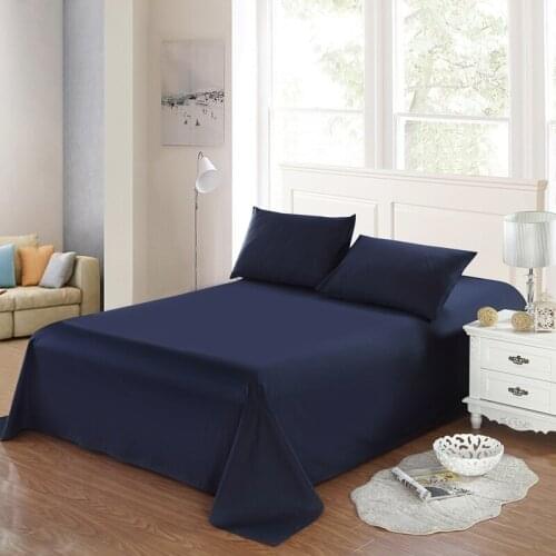Solid color Flat Sheet 100%cotton high quality Bedding Queen King Size Bed Sheets Mattress Cover Bedspreads Cover Free shipping