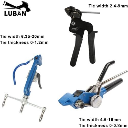 Stainless Steel Cable Tie Gun Stainless Steel Zip Cable Tie plier bundle tool Tensioning Trigger action Cable Gun with Cutter