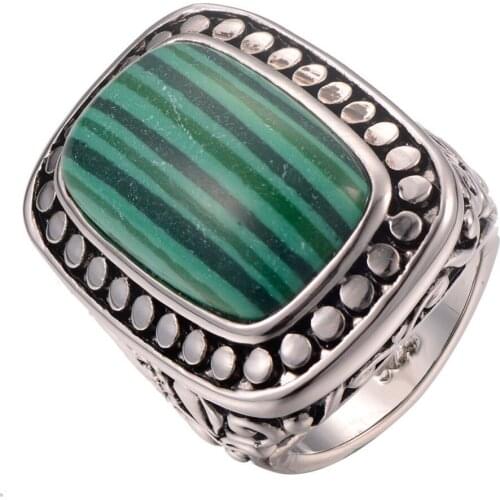 Hotsell Malachite 925 Sterling Silver Ring Fashion Ring Size 6 7 8 9 10 F1272