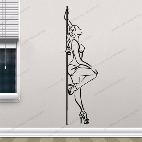 Sexy Woman Wall Stickers Vinyl Wall Decal Pole Dance Striptease for Living Room Bedroom Decoration Removable Art Decor CX1267