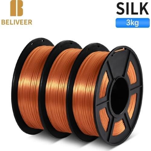 SILK PLA Filament 3D Printer Filament 3 Rolls SILK Texture 3D Printing Materials Good Toughness