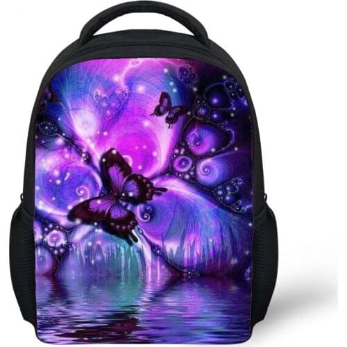 ELVISWORDS Pretty Butterfly Print School Bags For Girls Boys Book Kids Bag Small School Backpack Women Children Mochila Escolar