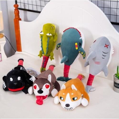 Cute Simulation Shark wolf dog crocodile Plush Toys Soft Cartoon Whale Stuffed Doll Kids Gift