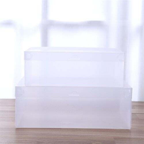 5 pcs/lot Folding clamshell storage shoe box Drawer Organiser Clear Container Stackable Transparent plastic shoe box Container