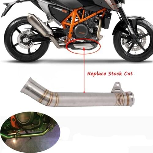 For KTM 690 Duke Motorcycle Exhaust System Mid Link Connect Pipe Delete Replace of Catalyst Cat Stainless Steel Titanium