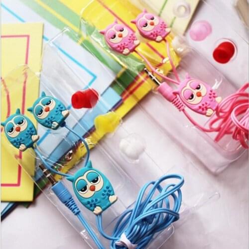 Owl Earphone 3.5mm 3D Stereo Cartoon In-ear Earbus MP3 MP4 Music Universal Earplugs Girl Kid Earphones For Phone