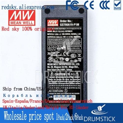 Steady MEAN WELL GST90A19-P1M 19V 4.74A meanwell GST90A 19V 90W AC-DC High Reliability Industrial Adaptor