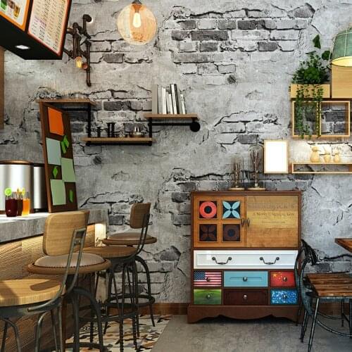 Vintage Bricks Wallpaper Retro Stone Walls PVC Waterproof Papel Mural Home Decor for Living Room Bars Extre Thick Wallcovering