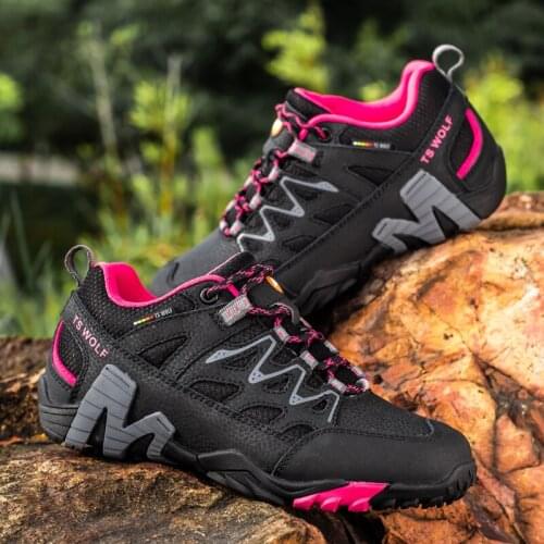 Woman Real Genuine Leather Hiking Shoes Waterproof Outdoor Sports Camping Climbing Mountain Travel Trekking Shoes Sneakers Women