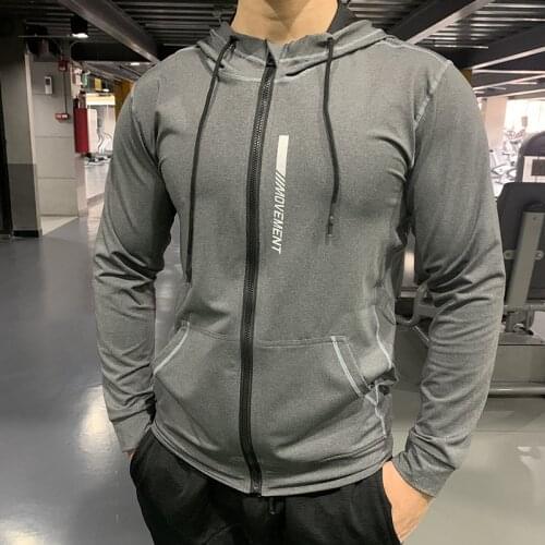 Winter Autumn Hoodies Sport Shirt Men Zipper Running Jackets Fitness Gym outdoor Sports Clothing Sport Top Mens Sportswear