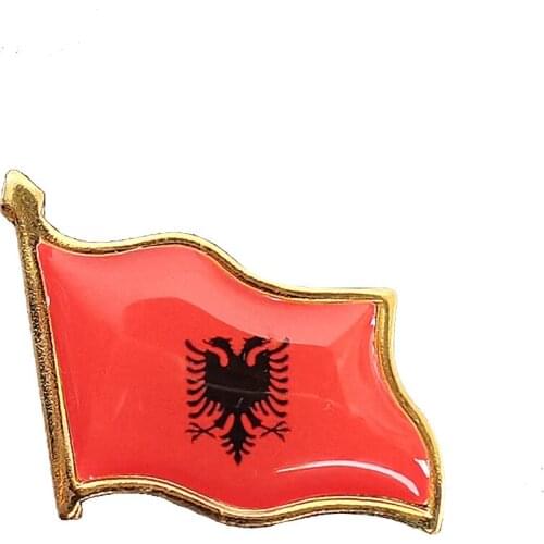 Albania Flag Brooch Enamel Pins Electroplated Gold Badge Backpack/Hat/Collar/Tie Clips Decoration Accessories