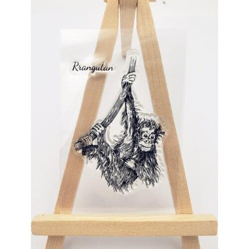 1pc Orangutan Transparent Clear Silicone Stamp Seal DIY Scrapbooking Stencil Decorative Painting Template Office School Supplies