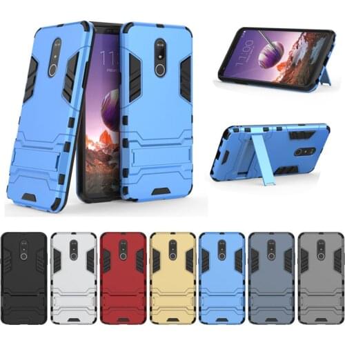 100pcs/lot Hybrid Kickstand Phone Case For LG Stylo5 Stylo 5 2 in 1 PC+TPU Stand Armor Rugged Protective Shell Coque