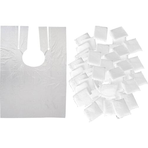 100pcs Waterproof Disposable Hair Cutting Cape Gown Barber Capes Cloth