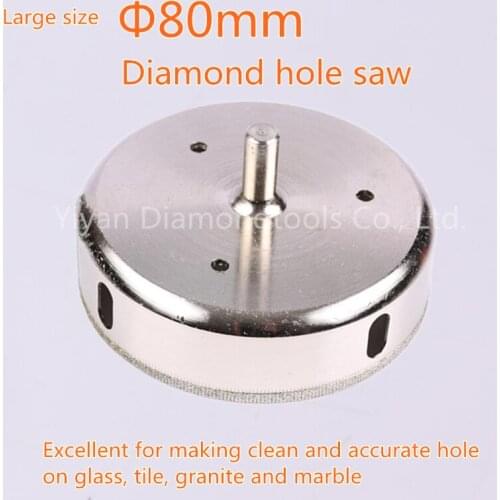 2pcs/lot 80mm Electroplated Diamond hole cutting use Hole Saw Drill Bit power tools Set For Tiles Marble Glass