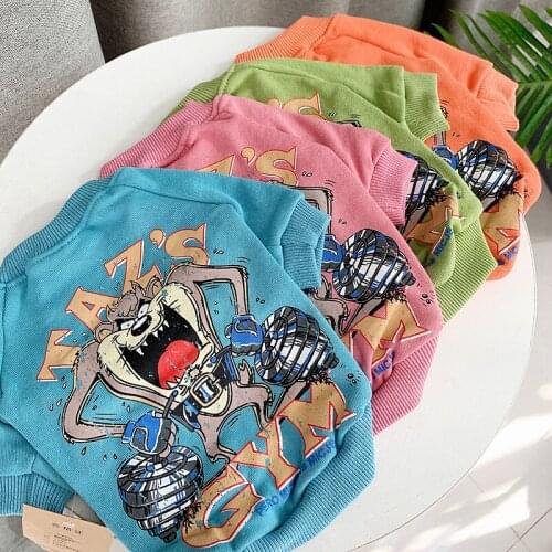 2020 New Cartoon Print Dog Pet Clothes for Small Dogs Pets People Matching Cotton Clothing French Bulldog Sweater Costume S-4XL