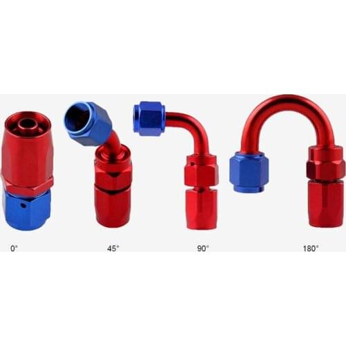 AN6 Straight 45 90 180 Degree Oil Fuel Swivel Hose End Fitting Swivel Hose End Adapter Kit for Oil/Fuel/Gas Hose Line
