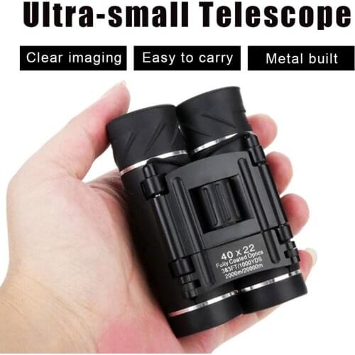 40x22 HD Powerful Binoculars 2000M Long Range Folding Mini Telescope BAK4 FMC Optics For Hunting Sports Outdoor Camping Travel