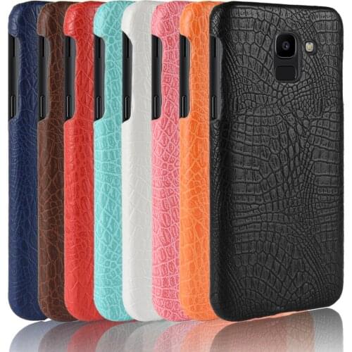 For Samsung Galaxy J6 J600F J600G/DS Case 5.6inch Crocodile PU Leather Skin Hard Cover For Samsung Galaxy J6 2018 Phone Cases