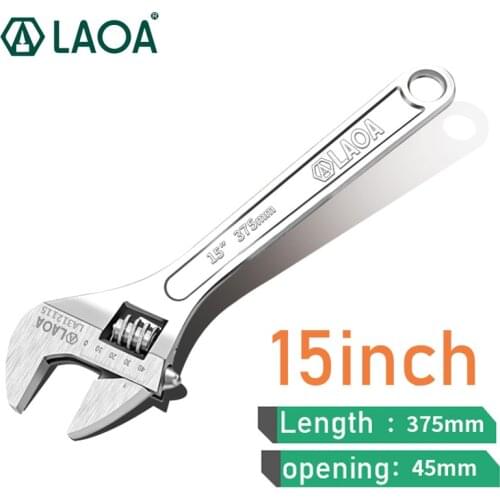 LAOA 15inch Adjustable Wrench Heavy Wrench Large Size Spanner