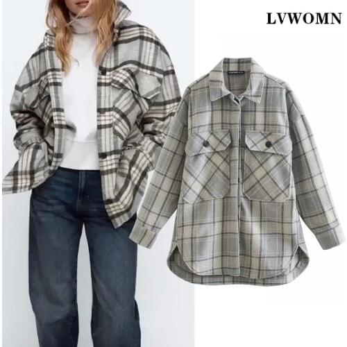 LVWOMN Women's Plaid Shirts